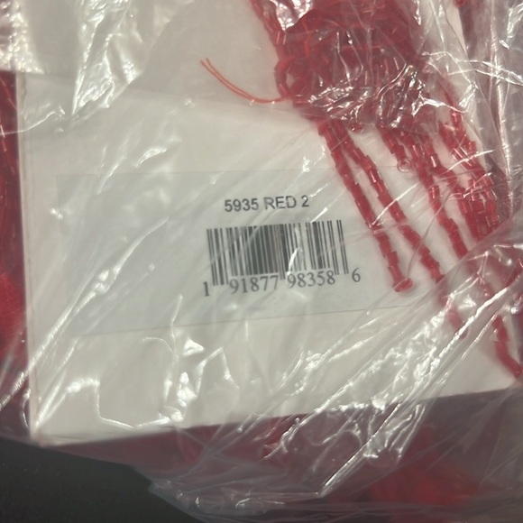 Mac Duggal 5935 NWT Red Scoop Neck Embellished Beaded Fringe Dress - Picture 10 of 12